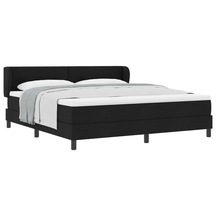 Box spring seng med madras Sort 180 x 200 cm Stof