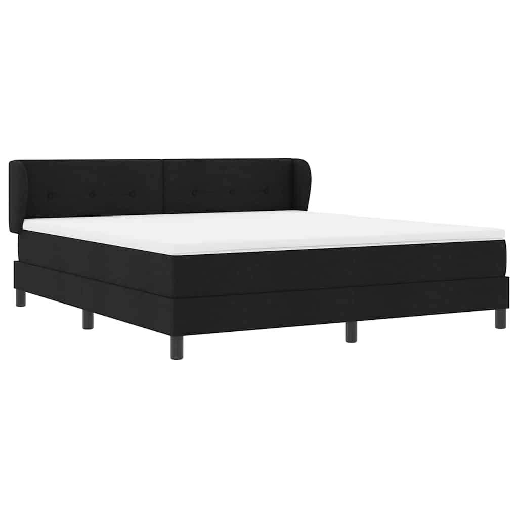 Box spring seng med madras Sort 180 x 200 cm Stof