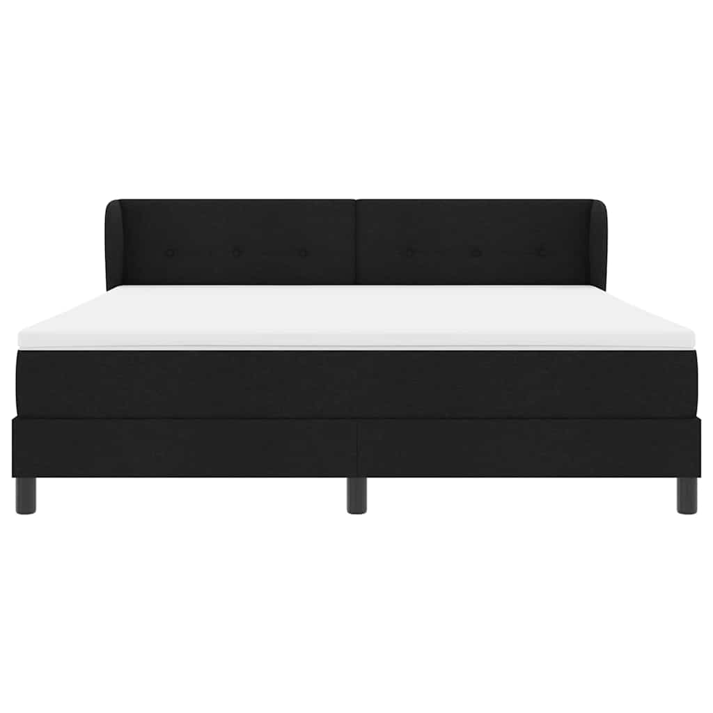 Box spring seng med madras Sort 180 x 200 cm Stof