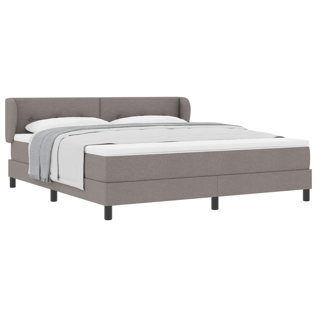 Box spring seng med madras Gråbrun 180 x 200 cm Stof