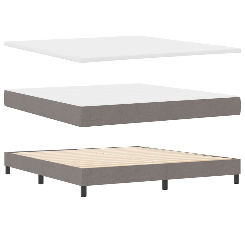 Box spring seng med madras Gråbrun 180 x 200 cm Stof