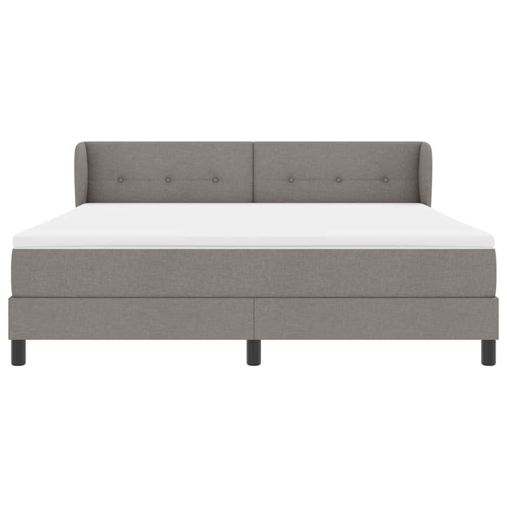 Box spring seng med madras Gråbrun 180 x 200 cm Stof