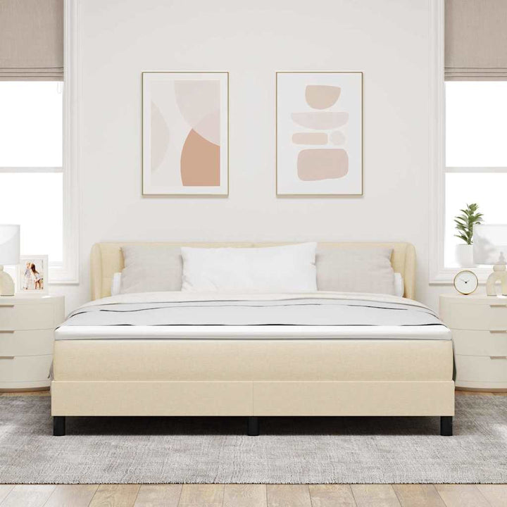 Box spring seng med madras Creme 180 x 200 cm Stof