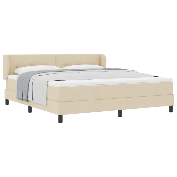 Box spring seng med madras Creme 180 x 200 cm Stof