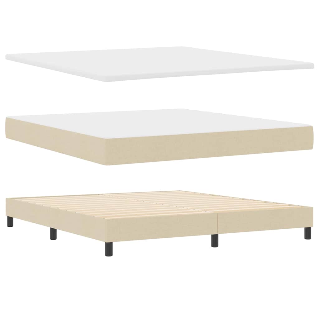 Box spring seng med madras Creme 180 x 200 cm Stof