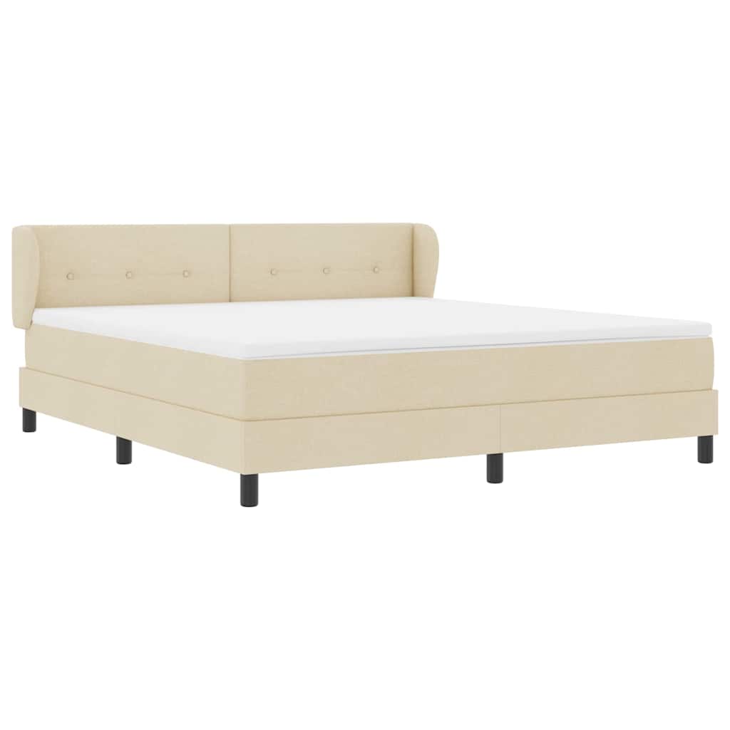 Box spring seng med madras Creme 180 x 200 cm Stof