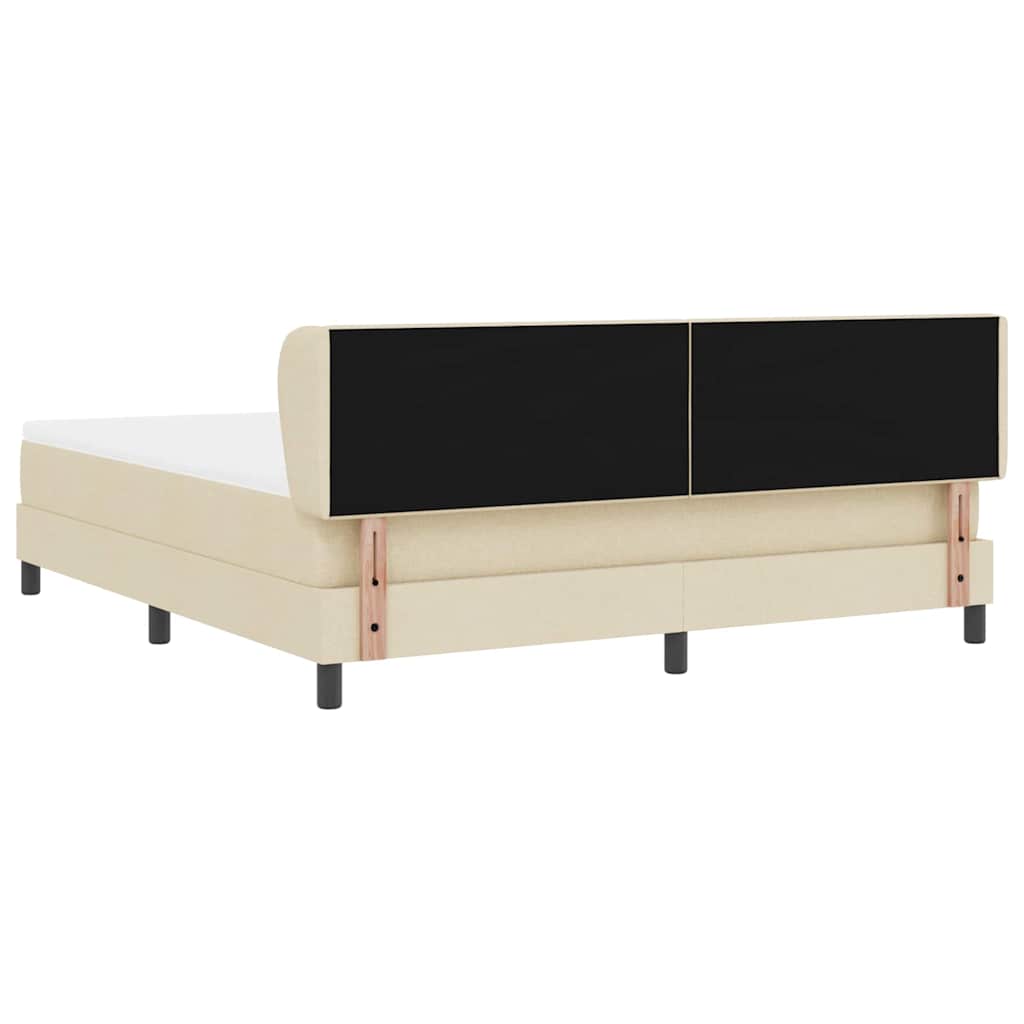 Box spring seng med madras Creme 180 x 200 cm Stof