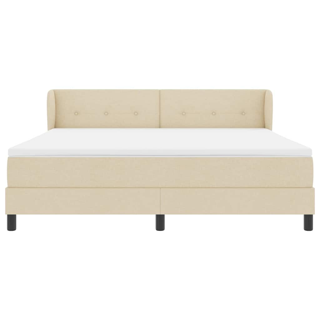 Box spring seng med madras Creme 180 x 200 cm Stof