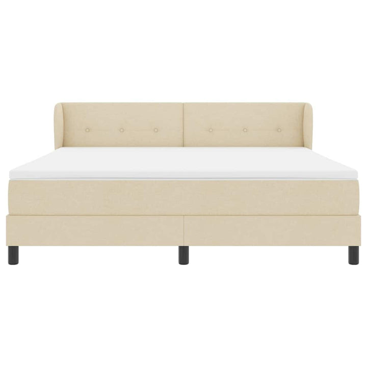 Box spring seng med madras Creme 180 x 200 cm Stof