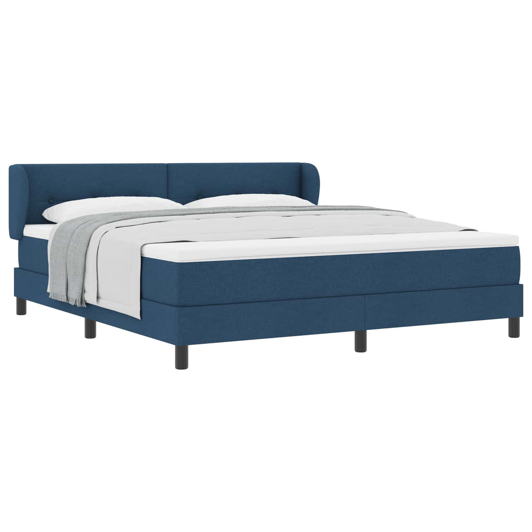 Box spring seng med hovedgærde Blå 180 x 200 cm Stof