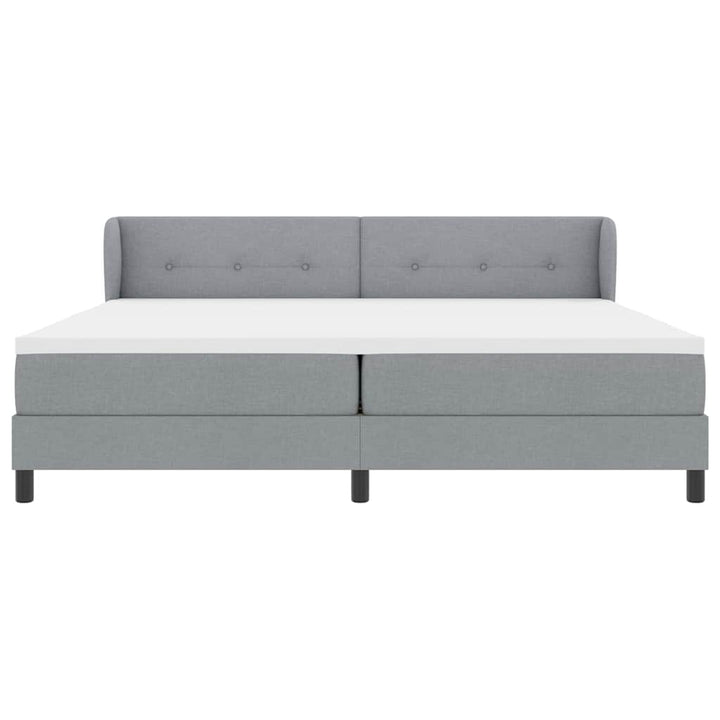 Box spring seng med hovedgærde Lysegrå 200 x 200 cm Stof