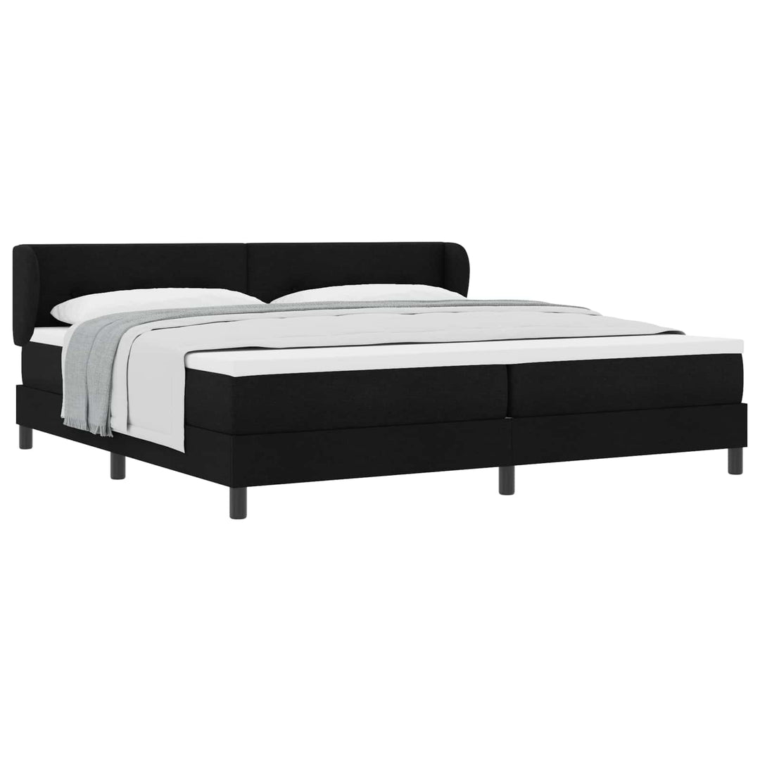 Box spring seng med hovedgærde Sort 200 x 200 cm Stof