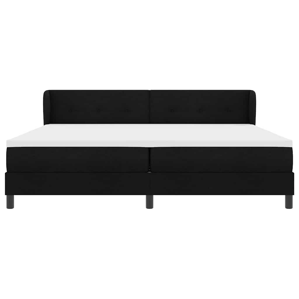 Box spring seng med hovedgærde Sort 200 x 200 cm Stof