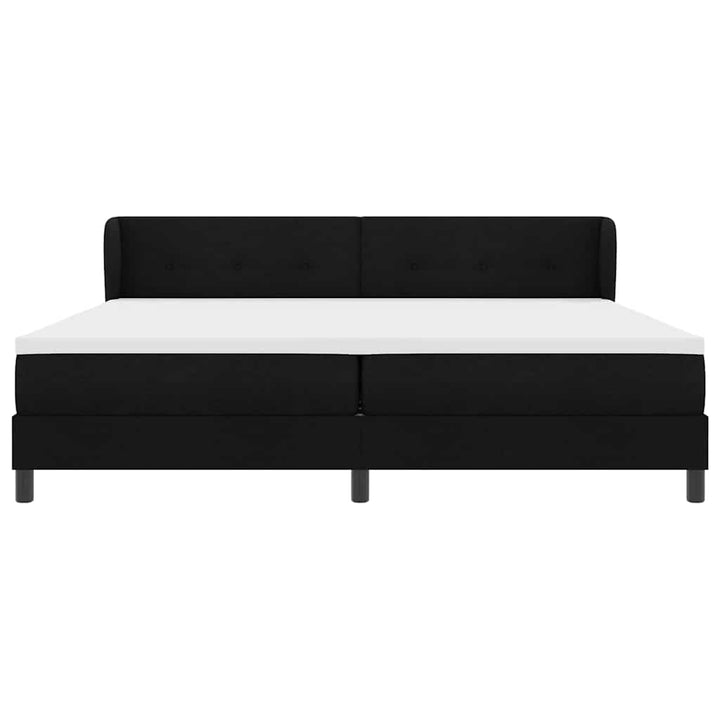 Box spring seng med hovedgærde Sort 200 x 200 cm Stof