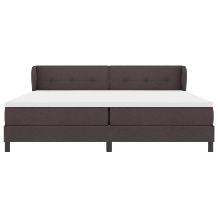 Box spring seng med hovedgærde Mørk Brun 200 x 200 cm Stof