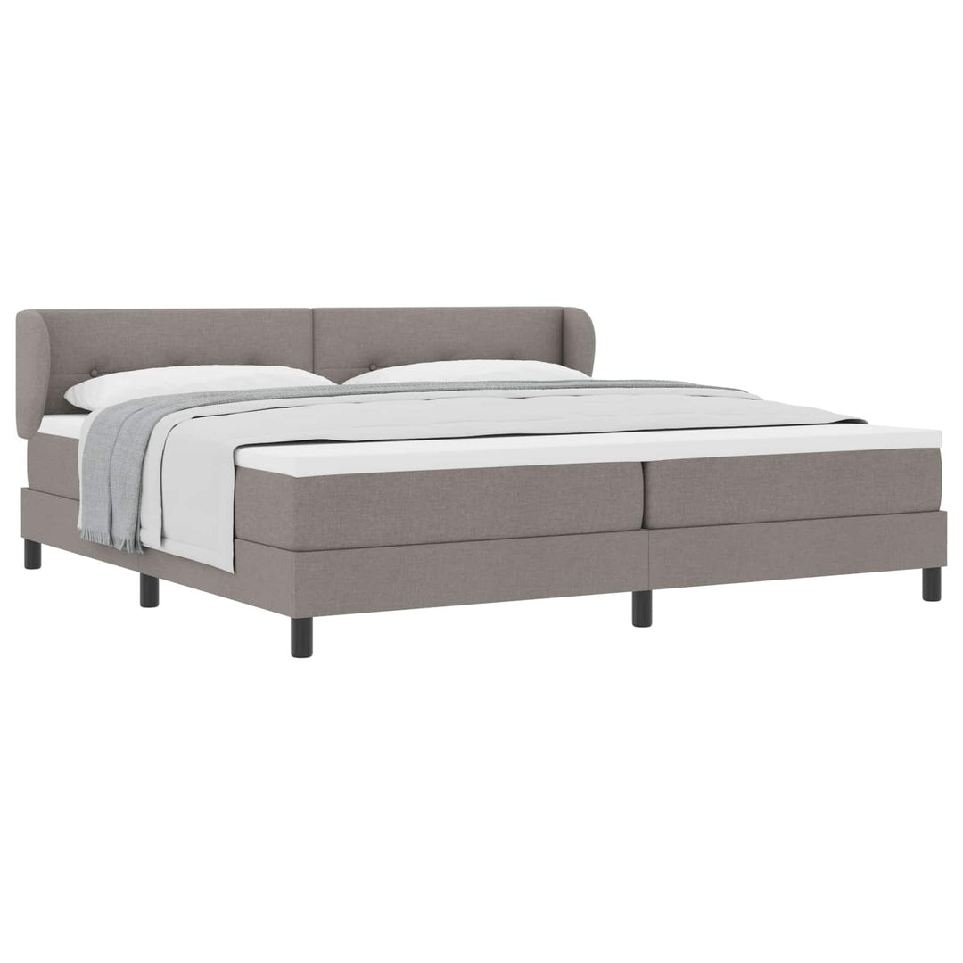Box spring seng med madras Gråbrun 200 x 200 cm Stof