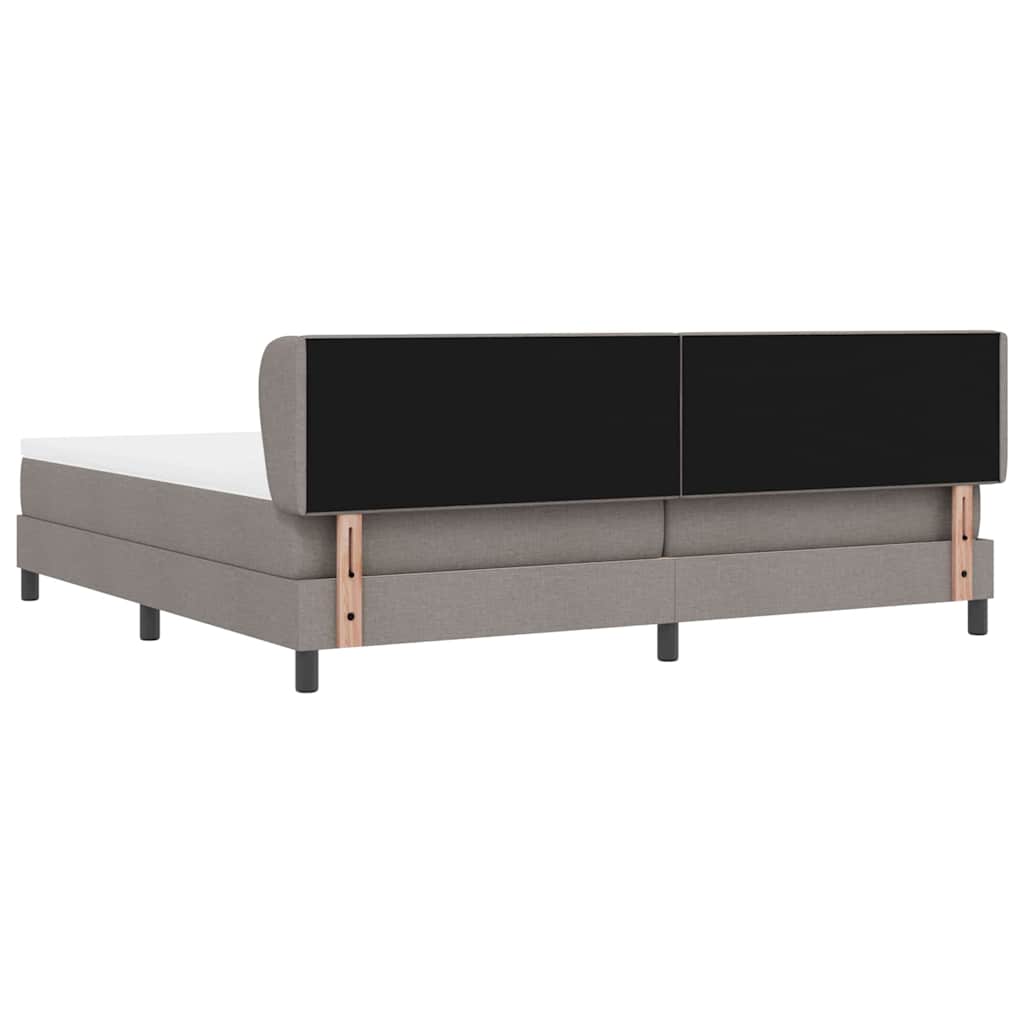 Box spring seng med madras Gråbrun 200 x 200 cm Stof