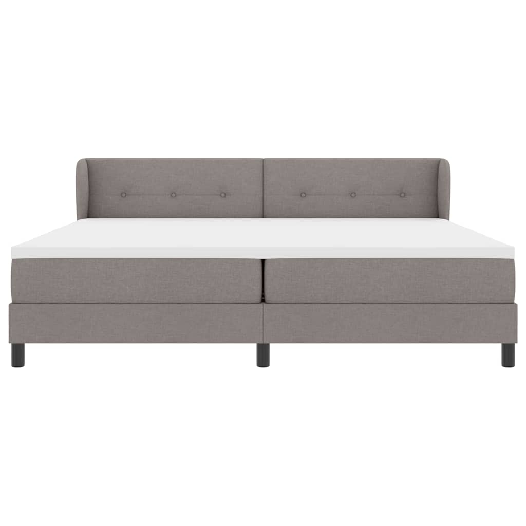 Box spring seng med madras Gråbrun 200 x 200 cm Stof