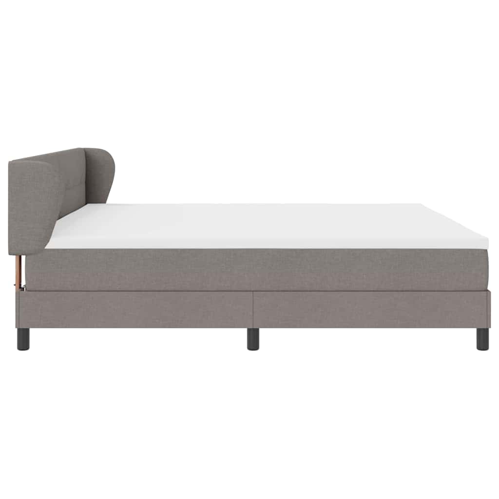 Box spring seng med madras Gråbrun 200 x 200 cm Stof
