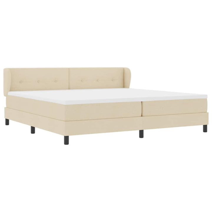 Box spring seng med madras Creme 200 x 200 cm Stof