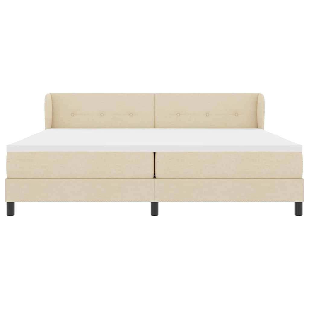 Box spring seng med madras Creme 200 x 200 cm Stof