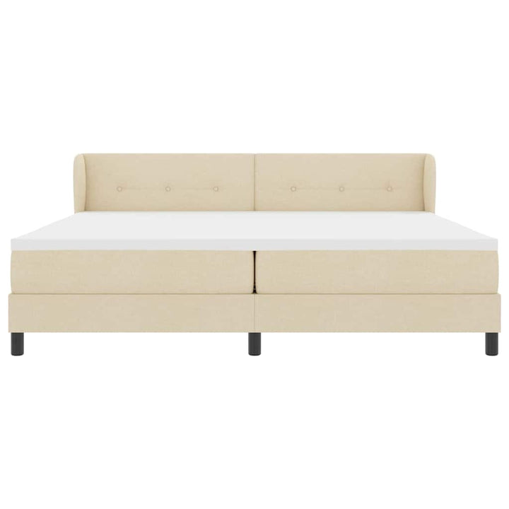 Box spring seng med madras Creme 200 x 200 cm Stof
