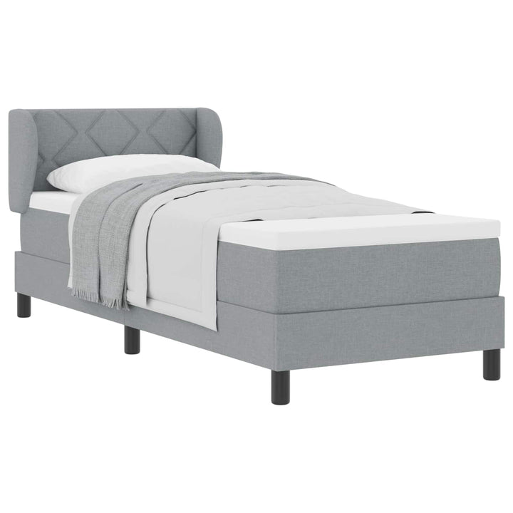 Box spring seng med madras Lysegrå 80 x 200 cm Stof