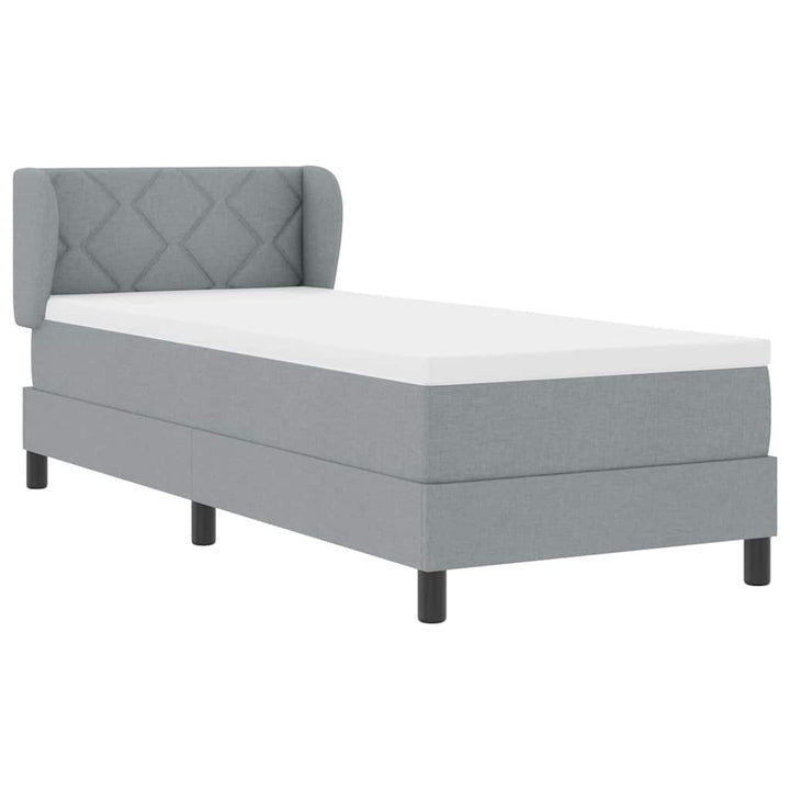 Box spring seng med madras Lysegrå 80 x 200 cm Stof