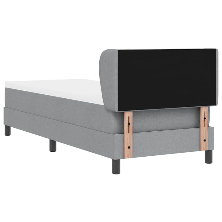 Box spring seng med madras Lysegrå 80 x 200 cm Stof