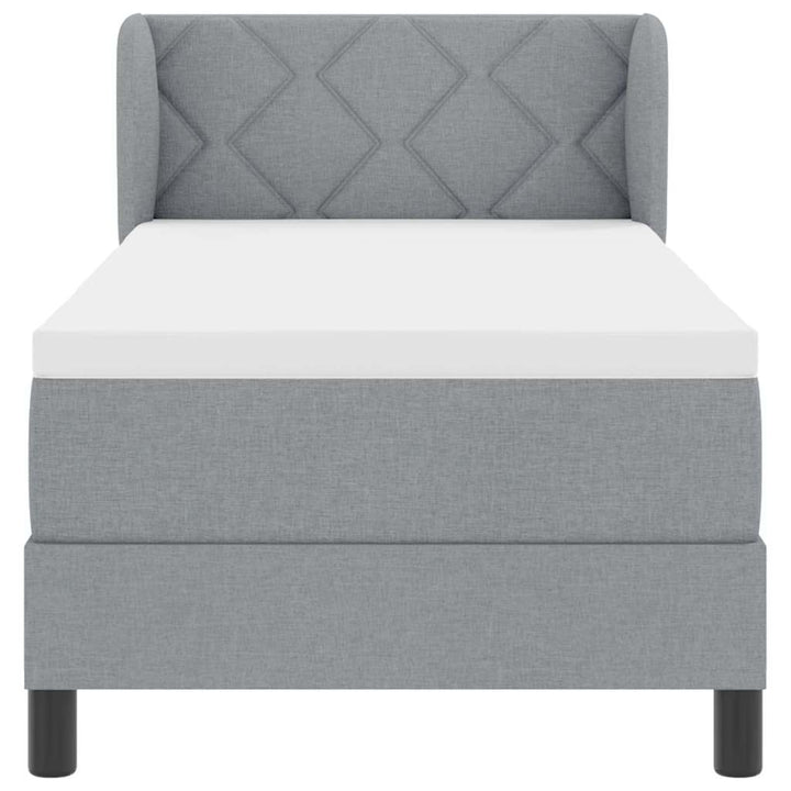 Box spring seng med madras Lysegrå 80 x 200 cm Stof