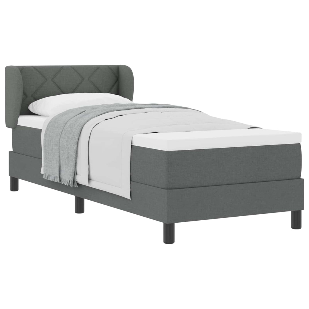 Box spring seng med madras Mørkegrå 80 x 200 cm Stof