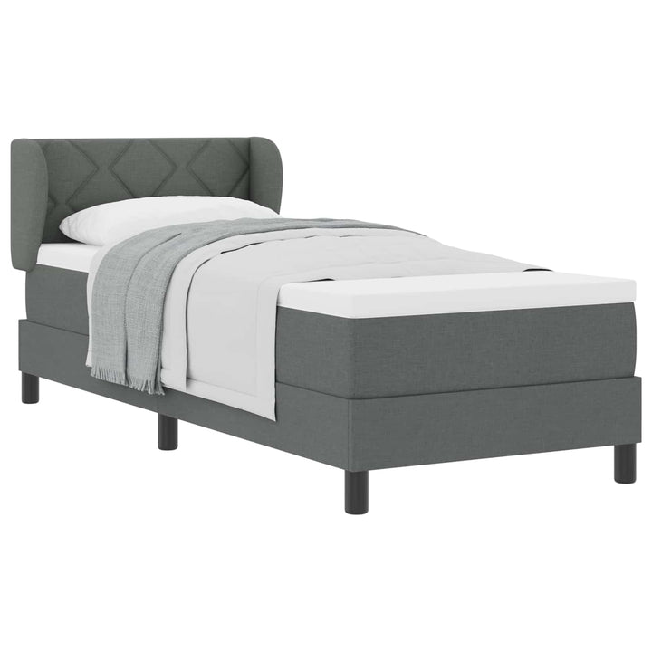 Box spring seng med madras Mørkegrå 80 x 200 cm Stof