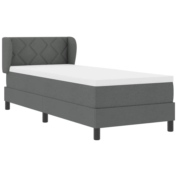Box spring seng med madras Mørkegrå 80 x 200 cm Stof