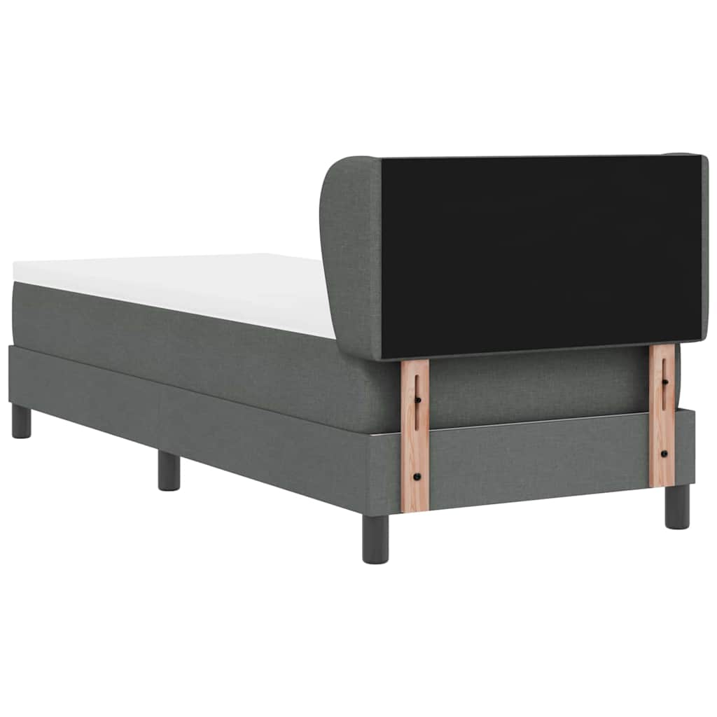 Box spring seng med madras Mørkegrå 80 x 200 cm Stof