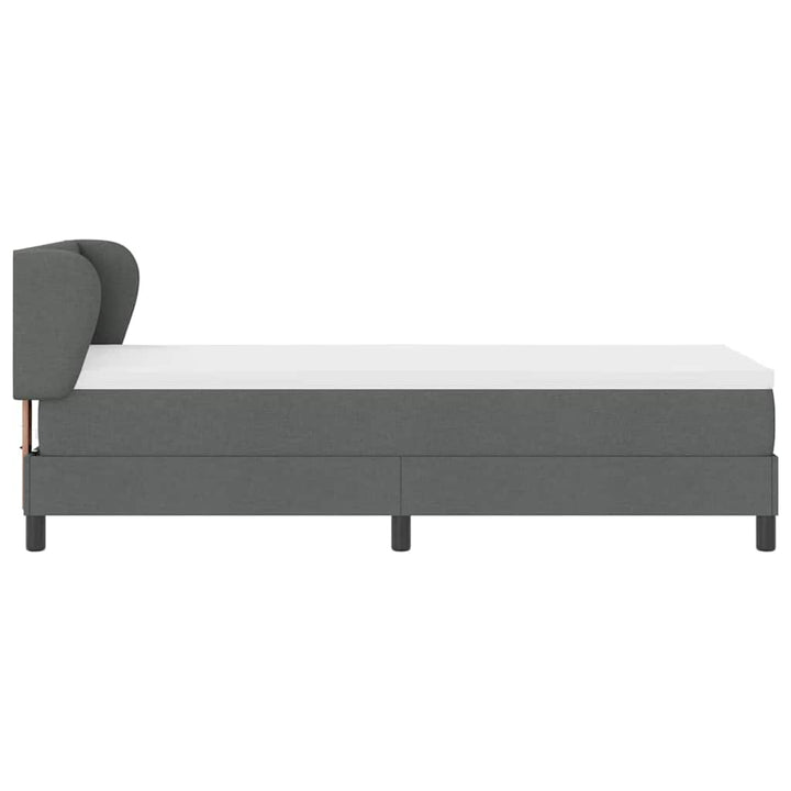 Box spring seng med madras Mørkegrå 80 x 200 cm Stof