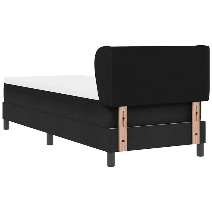 Box spring seng med madras med hovedgærde Sort 80 x 200 cm Stof