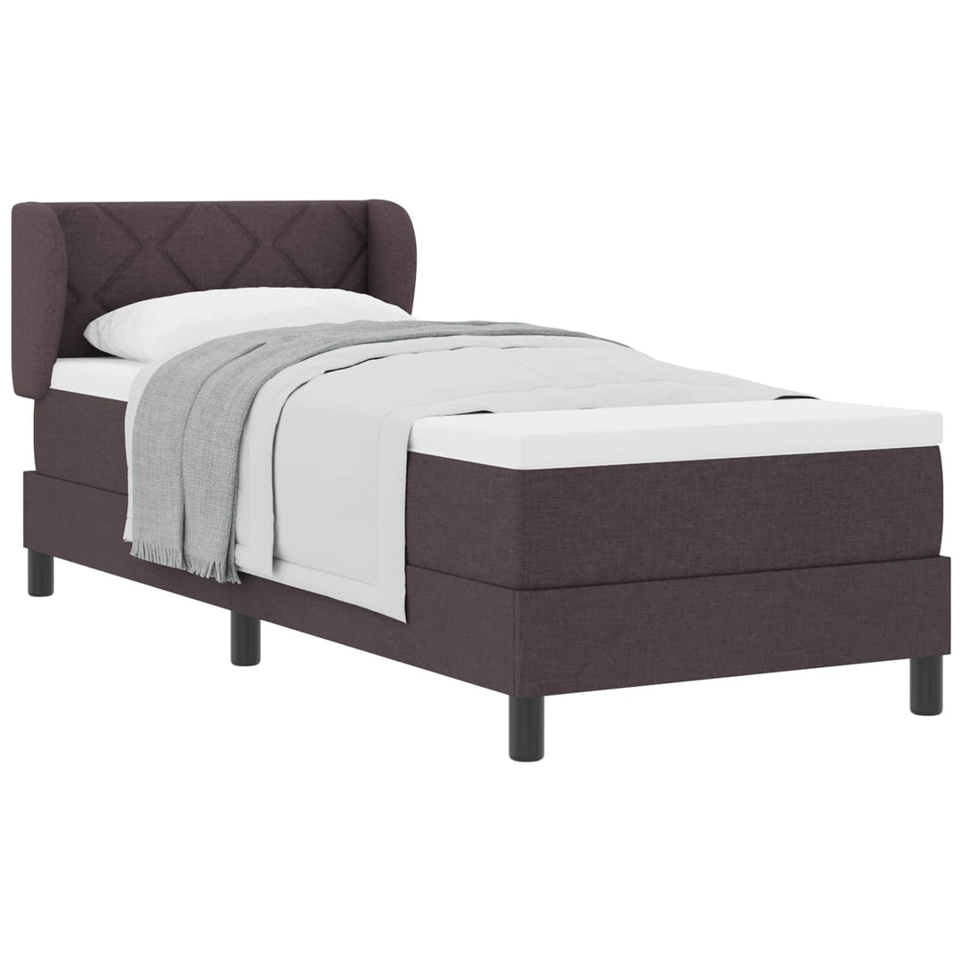 Box spring seng med madras Mørk Brun 80 x 200 cm Stof