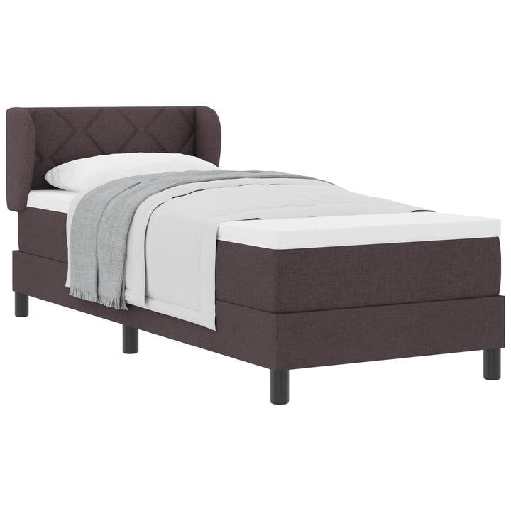 Box spring seng med madras Mørk Brun 80 x 200 cm Stof
