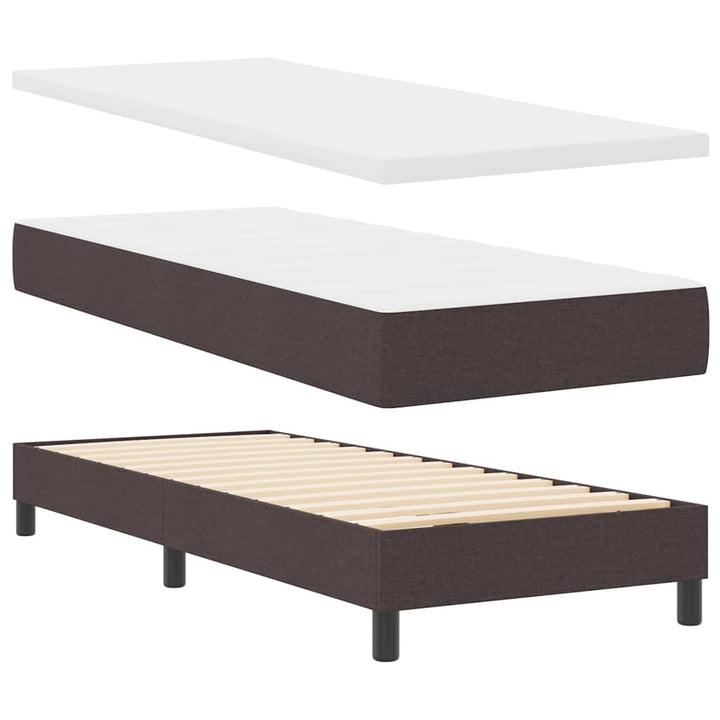 Box spring seng med madras Mørk Brun 80 x 200 cm Stof