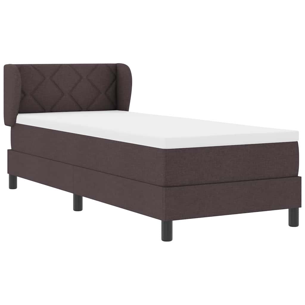 Box spring seng med madras Mørk Brun 80 x 200 cm Stof