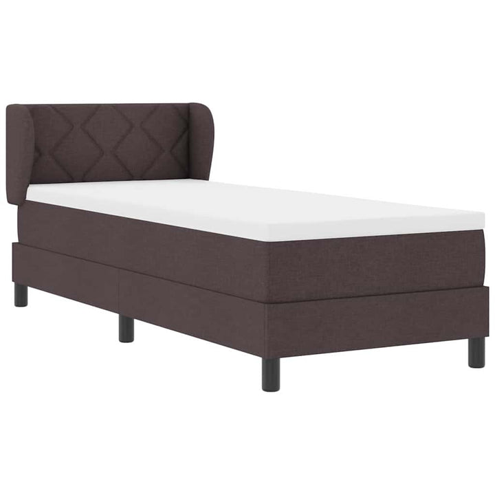 Box spring seng med madras Mørk Brun 80 x 200 cm Stof