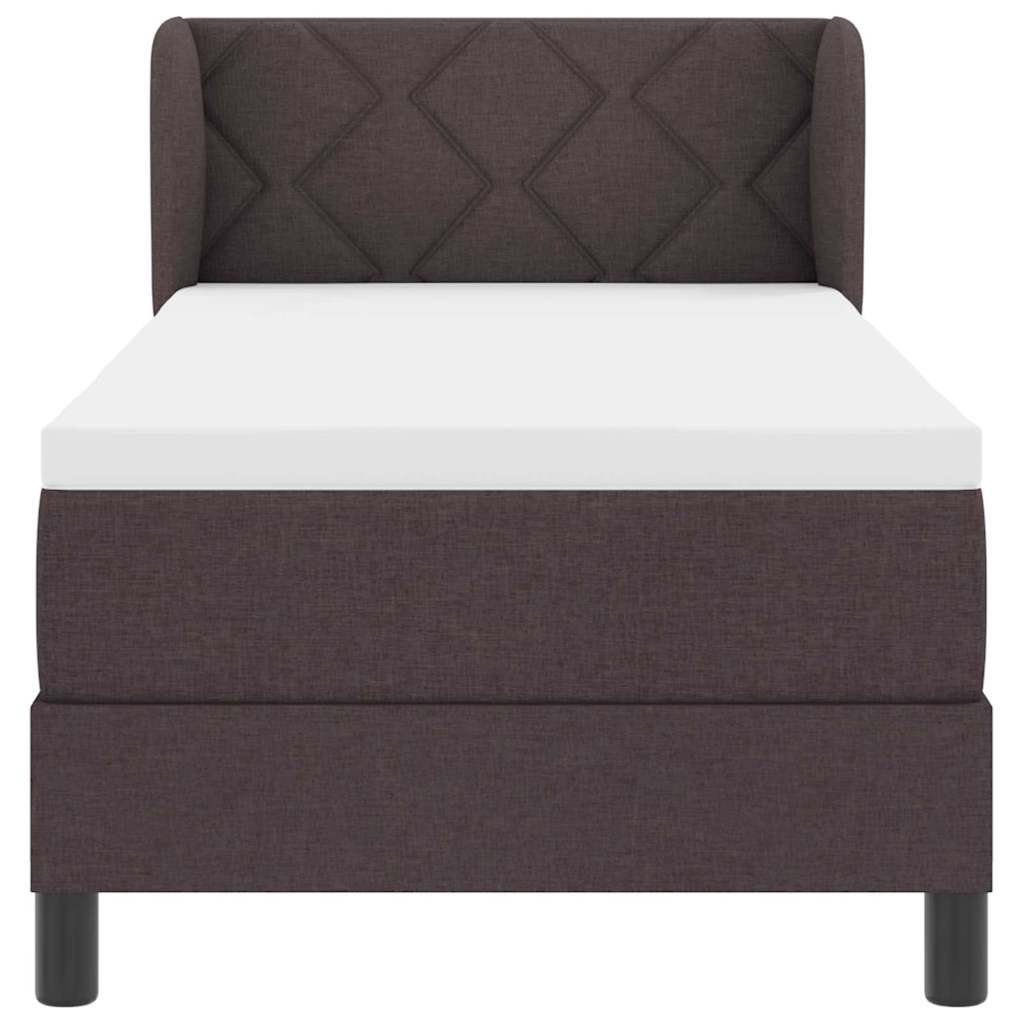 Box spring seng med madras Mørk Brun 80 x 200 cm Stof