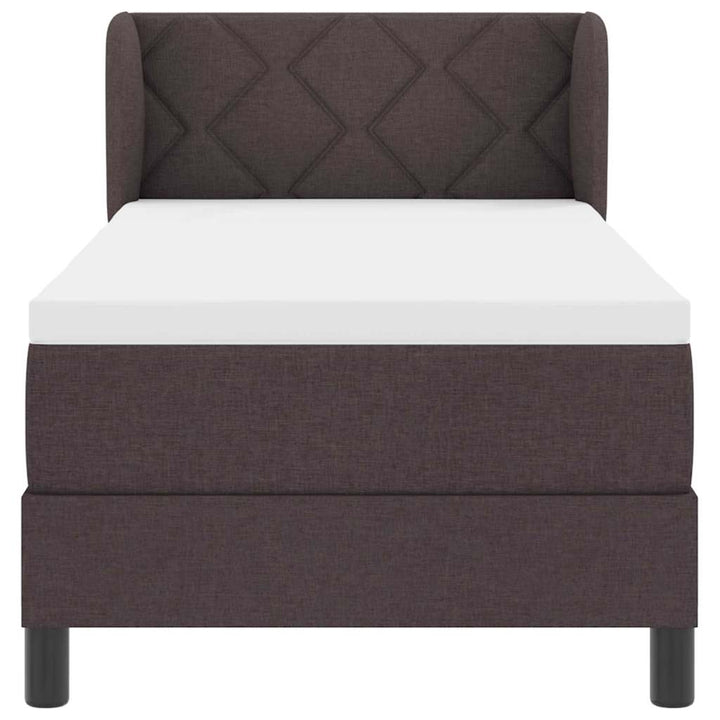 Box spring seng med madras Mørk Brun 80 x 200 cm Stof