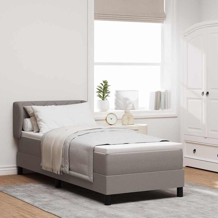 Box spring seng med madras Gråbrun 80 x 200 cm Stof