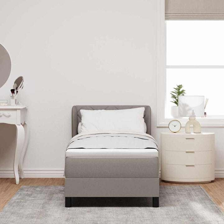 Box spring seng med madras Gråbrun 80 x 200 cm Stof