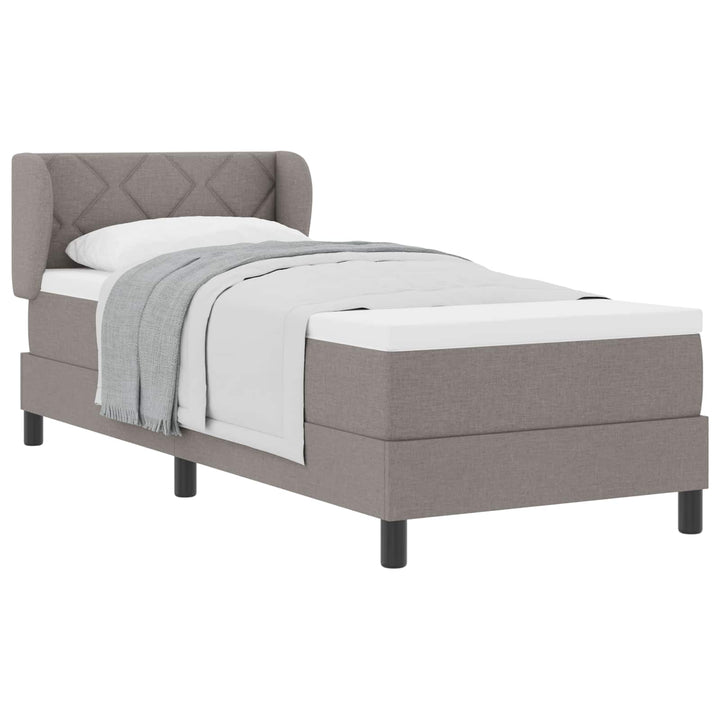 Box spring seng med madras Gråbrun 80 x 200 cm Stof