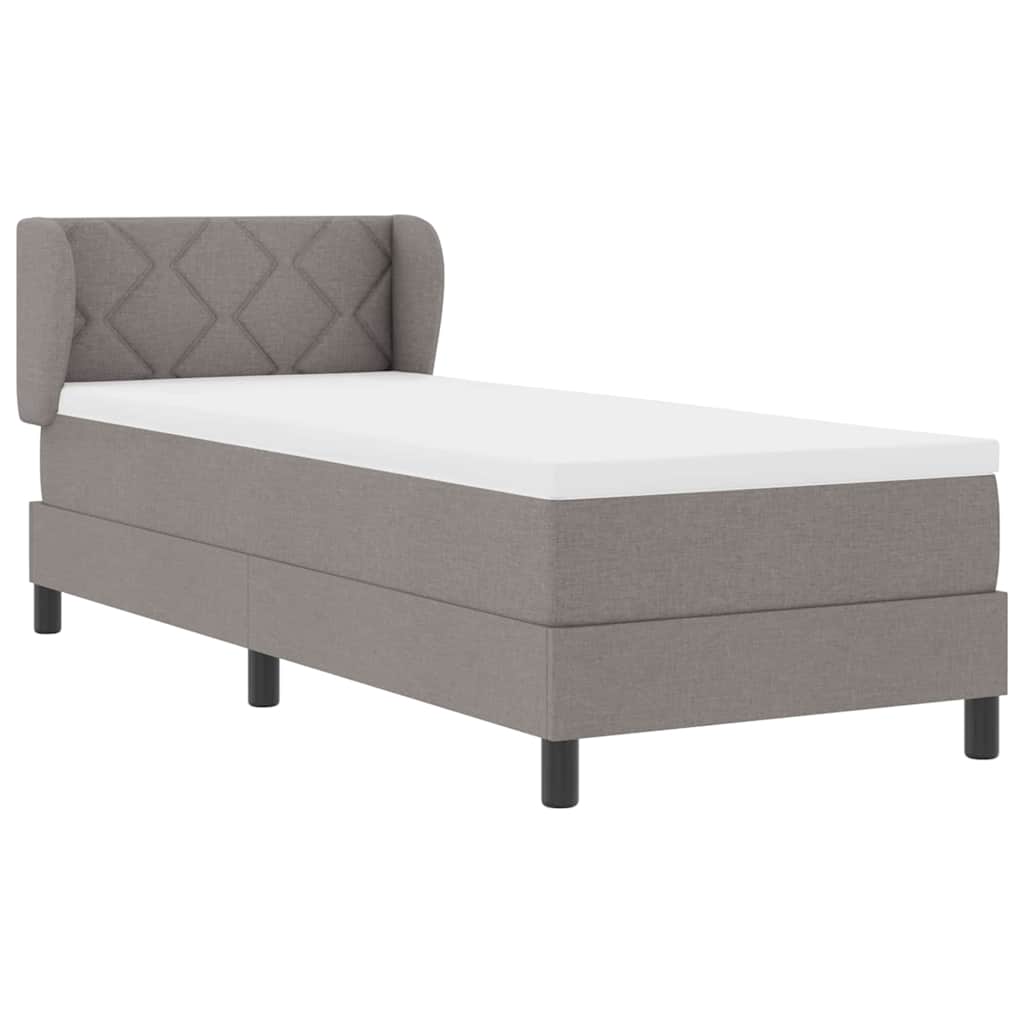 Box spring seng med madras Gråbrun 80 x 200 cm Stof
