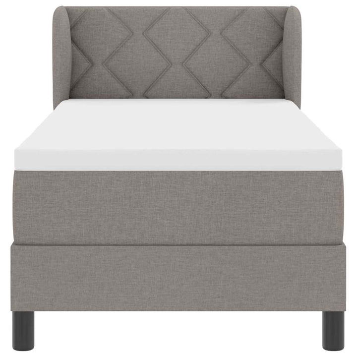Box spring seng med madras Gråbrun 80 x 200 cm Stof