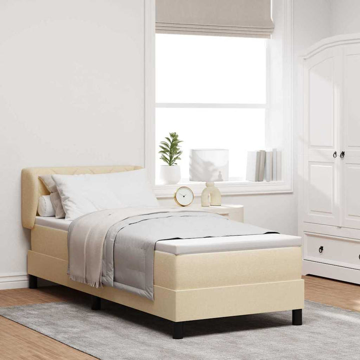 Box spring seng med madras Creme 80 x 200 cm Stof