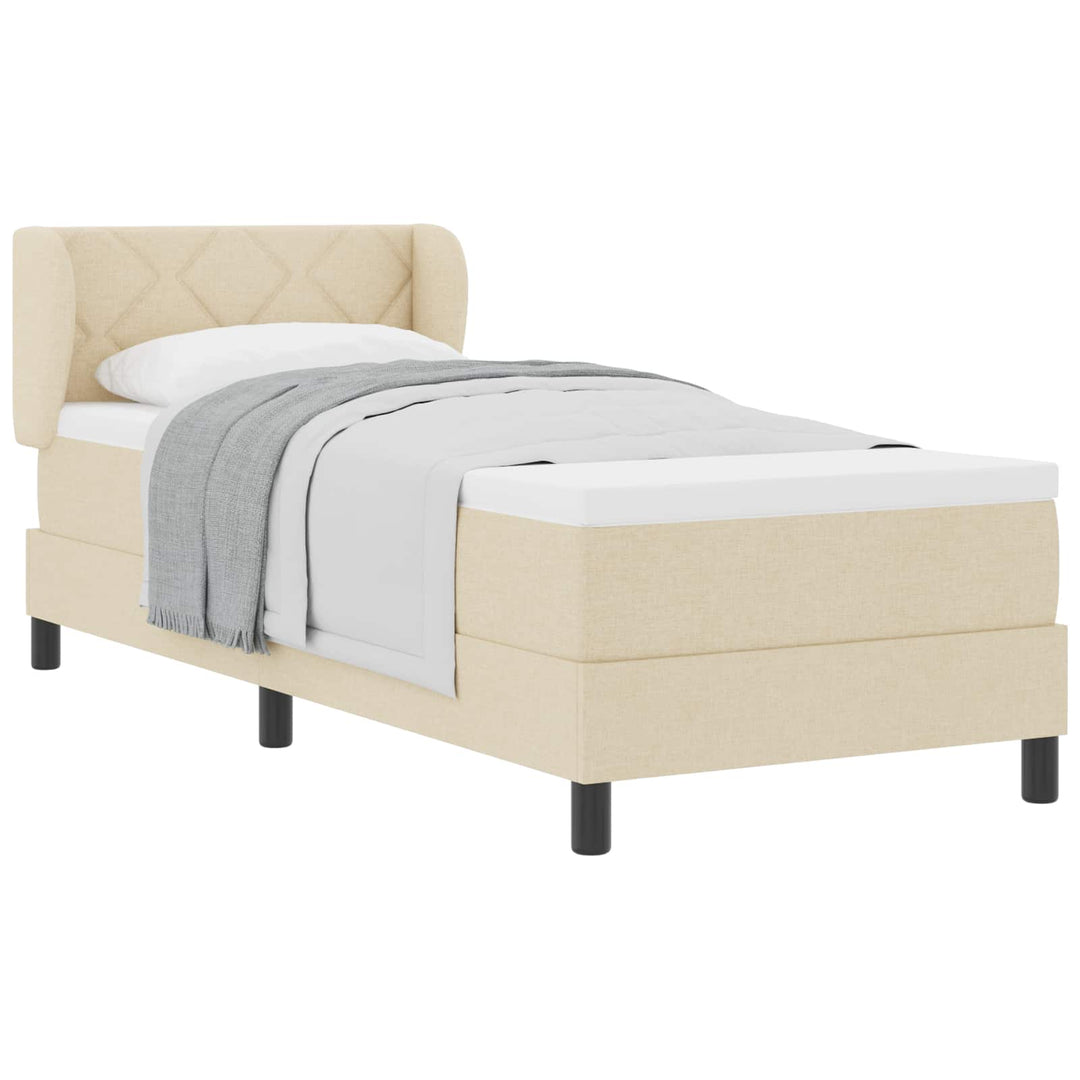 Box spring seng med madras Creme 80 x 200 cm Stof